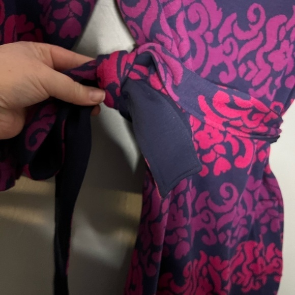 LILLY PULITZER Fleur di Lis Knit Sheath Dress purple and pink patterned preppy - Picture 5 of 7